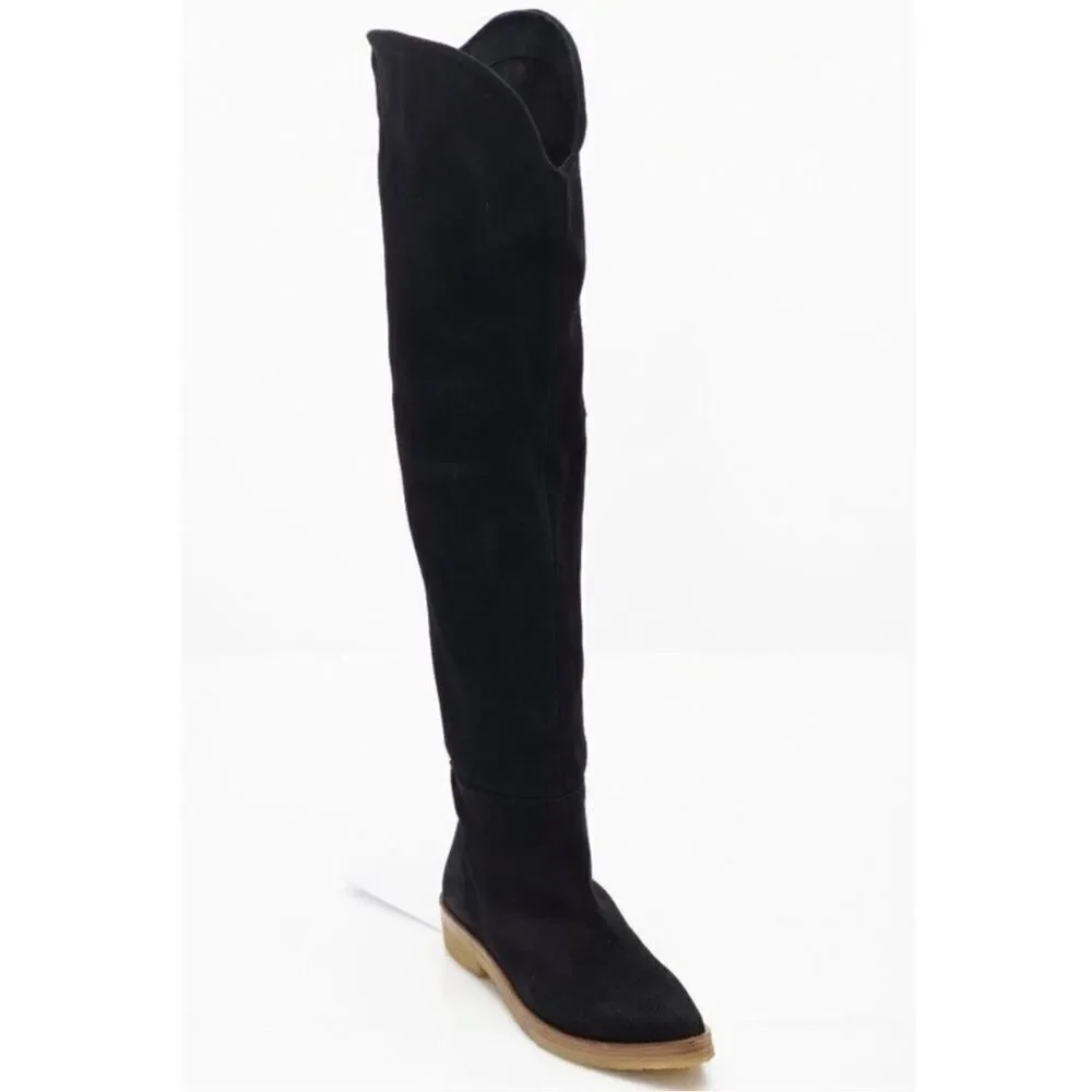 NWOB Free People Banks Suede Slouchy Distressed Over The Knee Boots Sz 36.5/6.5